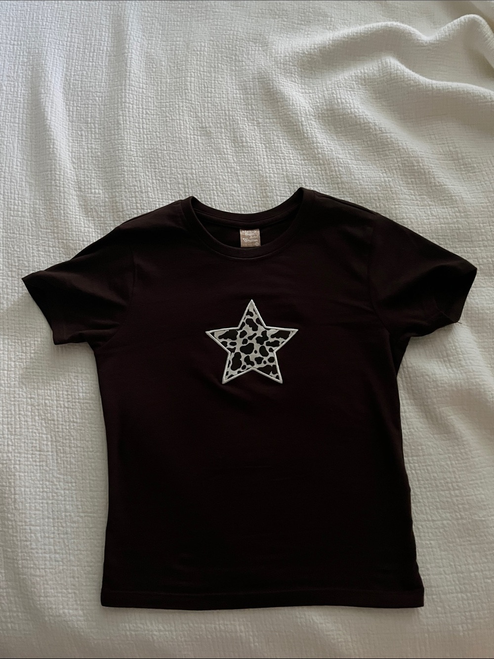 Never worn chocolate brown baby tee